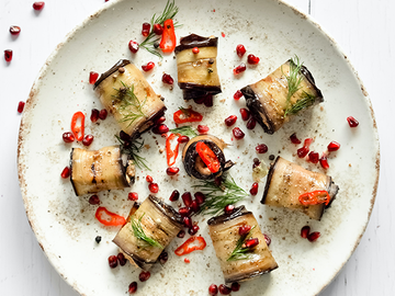 Stuffed Aubergine Rolls