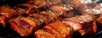 Meat grilling on a barbecue